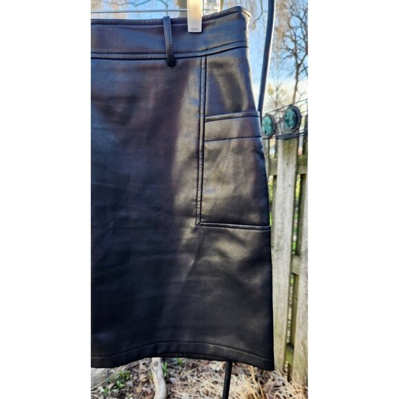 Bagatelle Faux Leather Skirt Womens Black Mini See Measurements - Picture 2 of 8